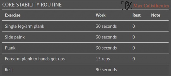 core stability routine