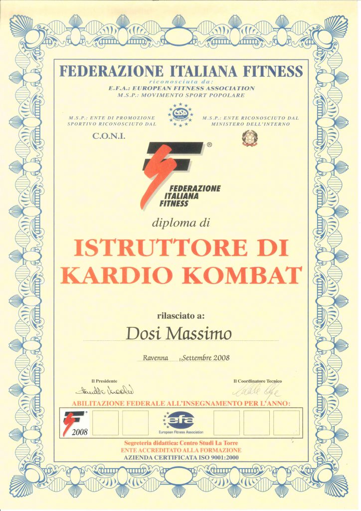 Diploma FIF Kardio Kombat